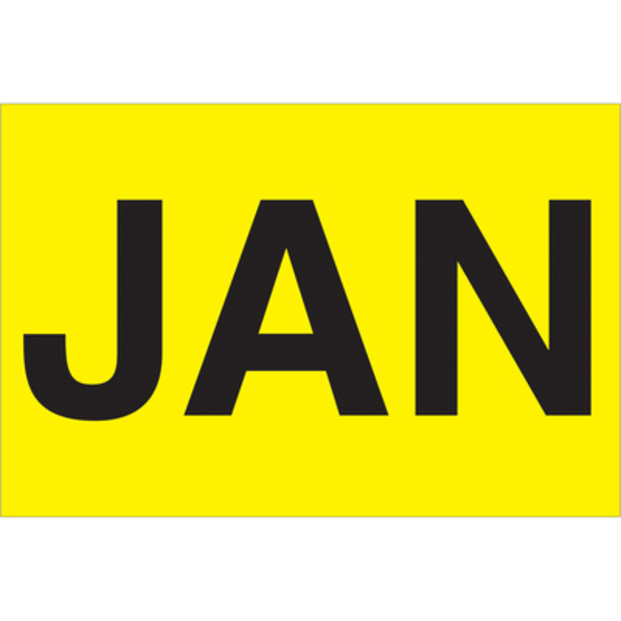2 x 3in. - "JAN" (Fluo Yello M Y Label 500/CS, Model# DL6701